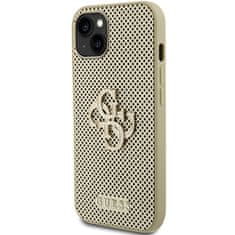 Guess hard kryt na iPhone 15 6.1" Gold Perforated 4G Glitter