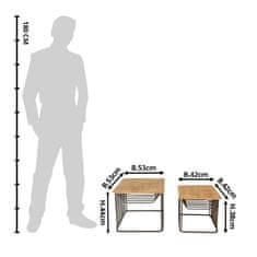 Clayre & Eef Odkládací stolek dřevo a kov 53x53x44