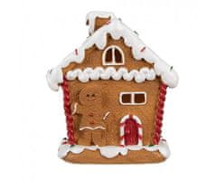 Clayre & Eef Vánoční perníková chaloupka s Led světýlky Gingerbread House 11*9*13 cm