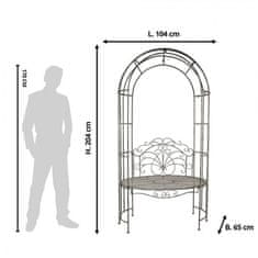 Clayre & Eef Kovová zahradní lavicka s obloukem