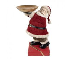 Clayre & Eef Vánoční dekorace Santa s miskou - 17*13*26 cm