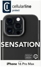 CellularLine Ochranný silikonový kryt Sensation pro Apple iPhone 16 Pro Max, černý