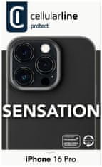 CellularLine Ochranný silikonový kryt Sensation pro Apple iPhone 16 Pro, černý