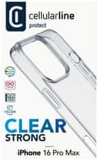 CellularLine Zadní čirý kryt s ochranným rámečkem Clear Duo pro Apple iPhone 16 Pro Max