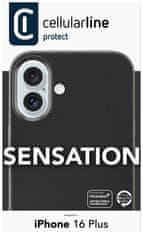 CellularLine Ochranný silikonový kryt Sensation pro Apple iPhone 16 Plus, černý