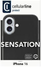 CellularLine Ochranný silikonový kryt Sensation pro Apple iPhone 16, černý