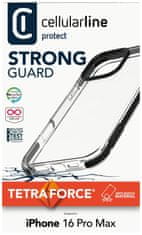 CellularLine Ultra ochranné pouzdro Tetra Force Strong Guard pro Apple iPhone 16 Pro Max, 2 stupně ochrany, transparentn