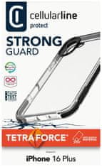 CellularLine Ultra ochranné pouzdro Tetra Force Strong Guard pro Apple iPhone 16 Plus, 2 stupně ochrany, transparentní