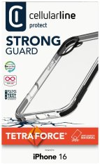 CellularLine Ultra ochranné pouzdro Tetra Force Strong Guard pro Apple iPhone 16, 2 stupně ochrany, transparentní