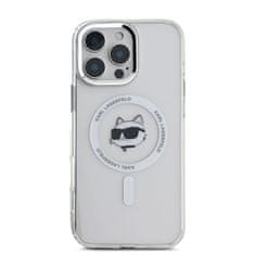 Karl Lagerfeld Zadní kryt IML Choupette Head Metal Frame MagSafe pro iPhone 16 Pro Transparent