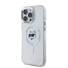 Karl Lagerfeld Zadní kryt IML Choupette Head Metal Frame MagSafe pro iPhone 16 Pro Transparent