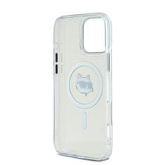 Karl Lagerfeld Zadní kryt IML Choupette Head Metal Frame MagSafe pro iPhone 16 Pro Transparent