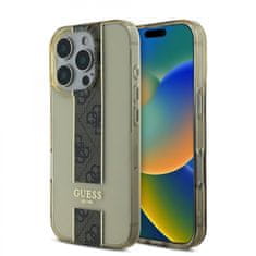 Guess Zadní kryt IML Middle 4G Stripe pro iPhone 16 Pro Max Brown