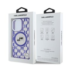 Karl Lagerfeld Zadní kryt IML Monogram K&amp;CH Heads MagSafe pro iPhone 16 Pro Purple