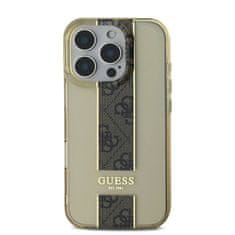 Guess Zadní kryt IML Middle 4G Stripe pro iPhone 16 Pro Max Brown