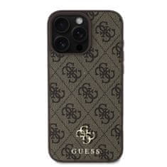 Guess Zadní kryt PU 4G Small Metal Logo MagSafe pro iPhone 16 Pro Brown