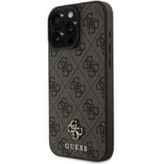 Guess Zadní kryt PU 4G Small Metal Logo MagSafe pro iPhone 16 Pro Brown