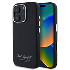 Karl Lagerfeld Zadní kryt Grained PU Hotel RSG pro iPhone 16 Pro Max Black