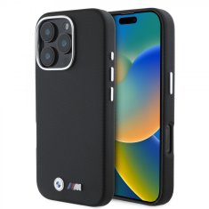 Bmw Zadní kryt M PU Kevlar Metal Logo pro iPhone 16 Pro Max Black