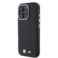 Bmw Zadní kryt M PU Kevlar Metal Logo pro iPhone 16 Pro Max Black