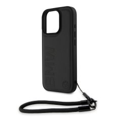 Bmw Zadní kryt Leather Signature and Strap pro iPhone 16 Pro Black