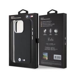 Bmw Zadní kryt M PU Kevlar Metal Logo pro iPhone 16 Pro Max Black