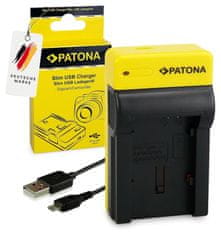 PATONA nabíječka pro digitální kameru Canon BP-808/820/827/828 slim, USB