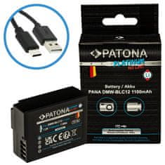 PATONA baterie pro foto Panasonic DMW-BLC12 1100mAh Li-Ion Platinum USB-C nabíjení