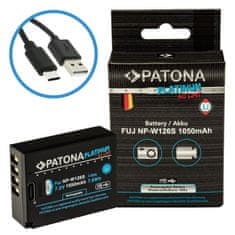 PATONA baterie pro foto Fuji NP-W126S 1050mAh Li-Ion Platinum USB-C nabíjení