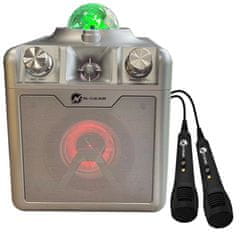 N-GEAR DISCO STAR 710S/ BT/ 50W/ USB/ MICRO SD/ DO/Disco LED/ 2x MIC / stříbrný