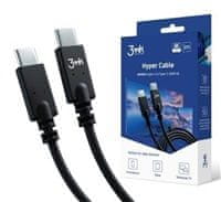 3MK datový kabel - Hyper Cable 4k60Hz 1m 100W C to C, černá