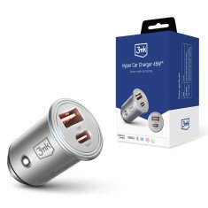 3MK nabíječka do auta - Hyper Car Charger 45W, 1x USB + 1x USB-C (PD)