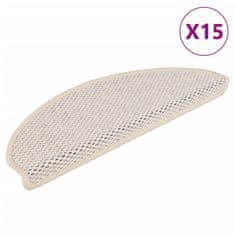 Vidaxl Samolepící nášlapy na schody vzhled sisal 15 ks 65x21x4 cm