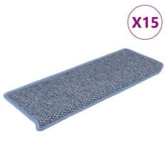 Vidaxl Samolepící nášlapy na schody vzhled sisal 15 ks 65x21x4cm modré