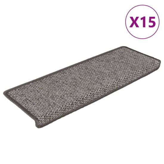 Vidaxl Samolepící nášlapy na schody vzhled sisal 15 ks 65x25 cm