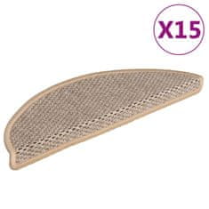 Vidaxl Samolepící nášlapy na schody vzhled sisal 15ks 56x17x3cm béžové