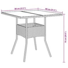 Vidaxl 3dílný zahradní jídelní set s poduškami hnědý polyratan a sklo