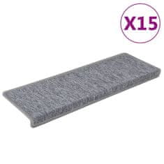 Vidaxl Kobercové nášlapy na schody 15 ks 65x21x4 cm bílé a šedé