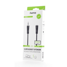 Hama prodlužovací audio kabel pro headsety, jack 3,5 mm 4pól., 1,5 m