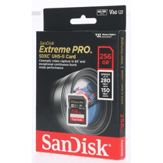 SanDisk Extreme PRO 256 GB V60 UHS-II SD cards, 280/150 MB/s,V60,C10,UHS-II