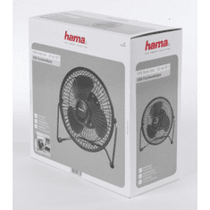 Hama stolní ventilátor Metal, 20 cm (8"), 2 stupně rychlosti, USB napájení