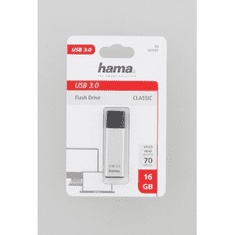 Hama FlashPen Classic, USB 3.0, 16 GB, 40 MB/s, strieborný