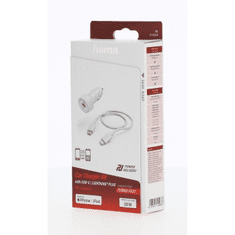 Hama set rychlá USB nabíječka do vozidla USB-C PD 20 W + kabel USB-C Lightning 1 m