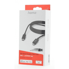 Hama MFI USB-C Lightning nabíjecí/datový kabel pro Apple, 3 m