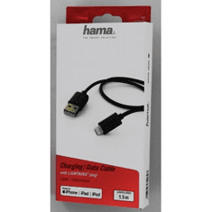 Hama MFI USB nabíjecí/datový kabel pro Apple s Lightning konektorem, 1,5 m, černý