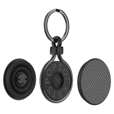 PopSockets PopChain Premium, přívěšek pro 2 výměnné vršky, kovový, černý