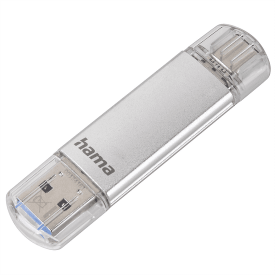 Hama Flashdisk Flash Pen Laeta, USB-C/USB-A 3.1, 32 GB, 40 MB/s, stříbrný