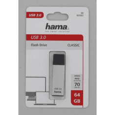 Hama FlashPen Classic, USB 3.0, 64 GB, 40 MB/s, stříbrný