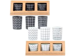 Svíčka ve skle vonná 3ks set 50x60mm v dárkové krabičce Home collection mix, černá, bílá