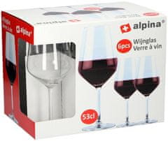 SKLENICE NA ČERVENÉ VÍNO ALPINA 530ML 6KS